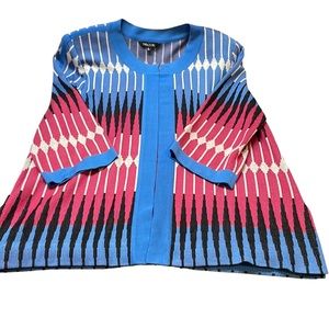 Misook XL Top Hook Jacket Multicolor